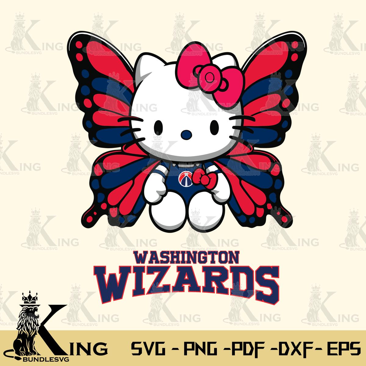 Washington Wizards Butterfly Kitty Delight Svg Eps Dxf Png File, Digital Download