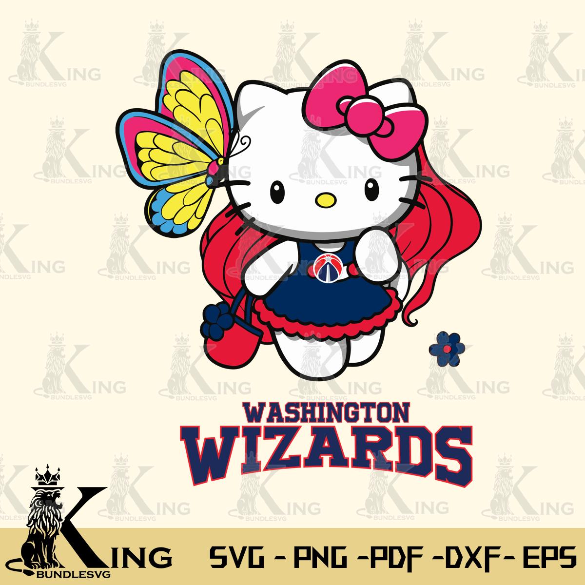 Washington Wizards Kitty Cartoon Svg Eps Dxf Png File, Digital Download