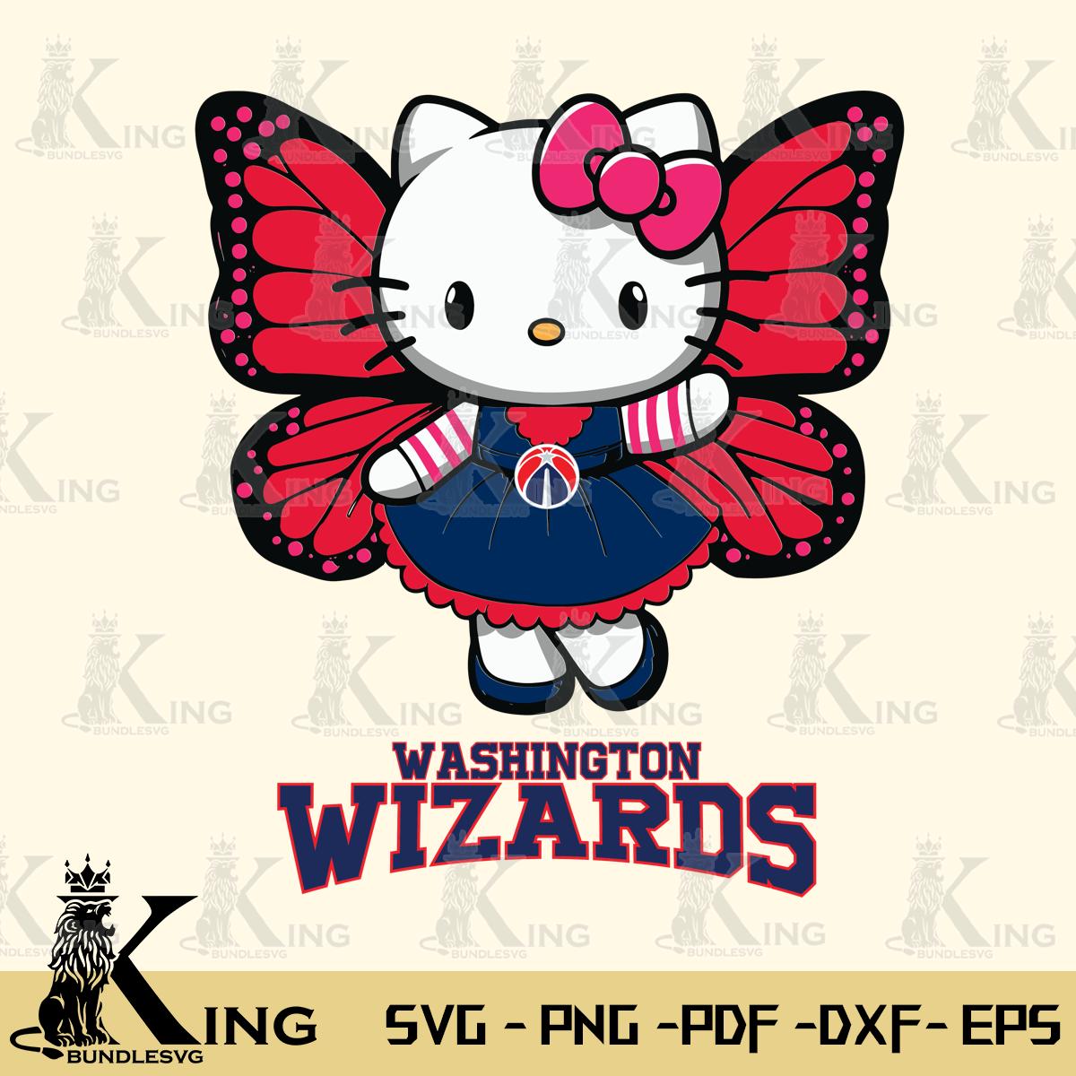 Washington Wizards Whimsical Kitty Wings Svg Eps Dxf Png File, Digital Download