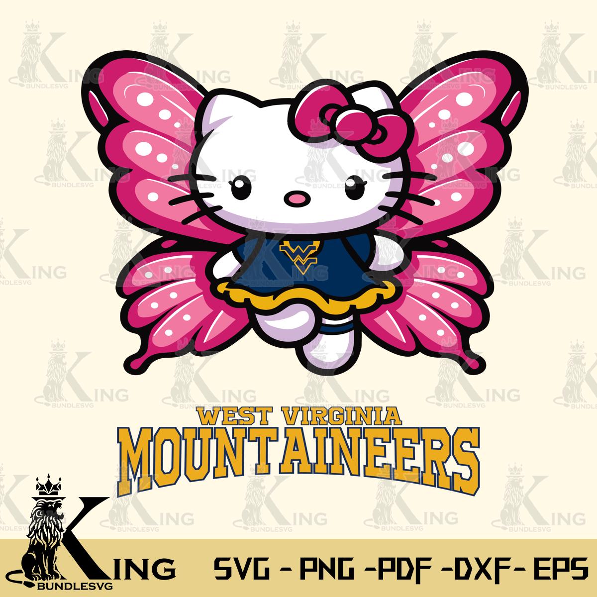 West Virginia Mountaineers Hello Kitty Dreamscape Svg Eps Dxf Png File, Digital Download