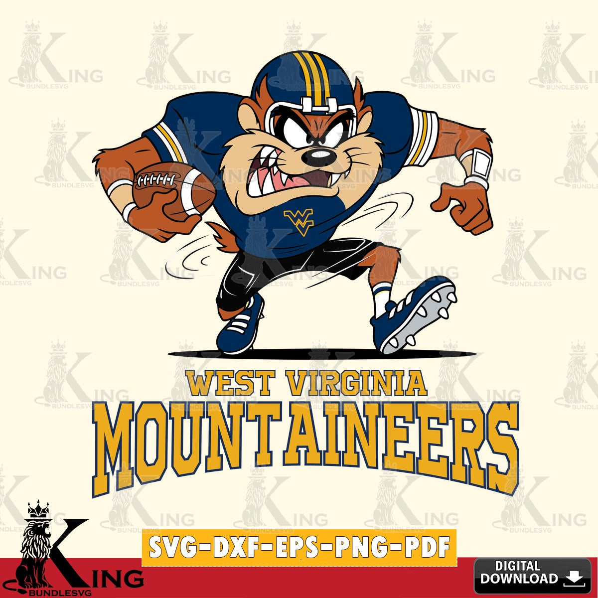 West Virginia Mountaineers Taz Football Helmet SVG file, Cut file , Digital Download , Instant Download, Taz svg, NCAA svg