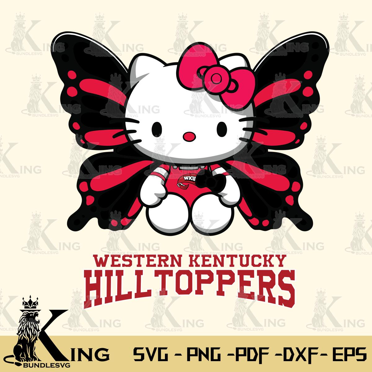 Western Kentucky Hilltoppers Butterfly Kitty Delight Svg Eps Dxf Png File, Digital Download