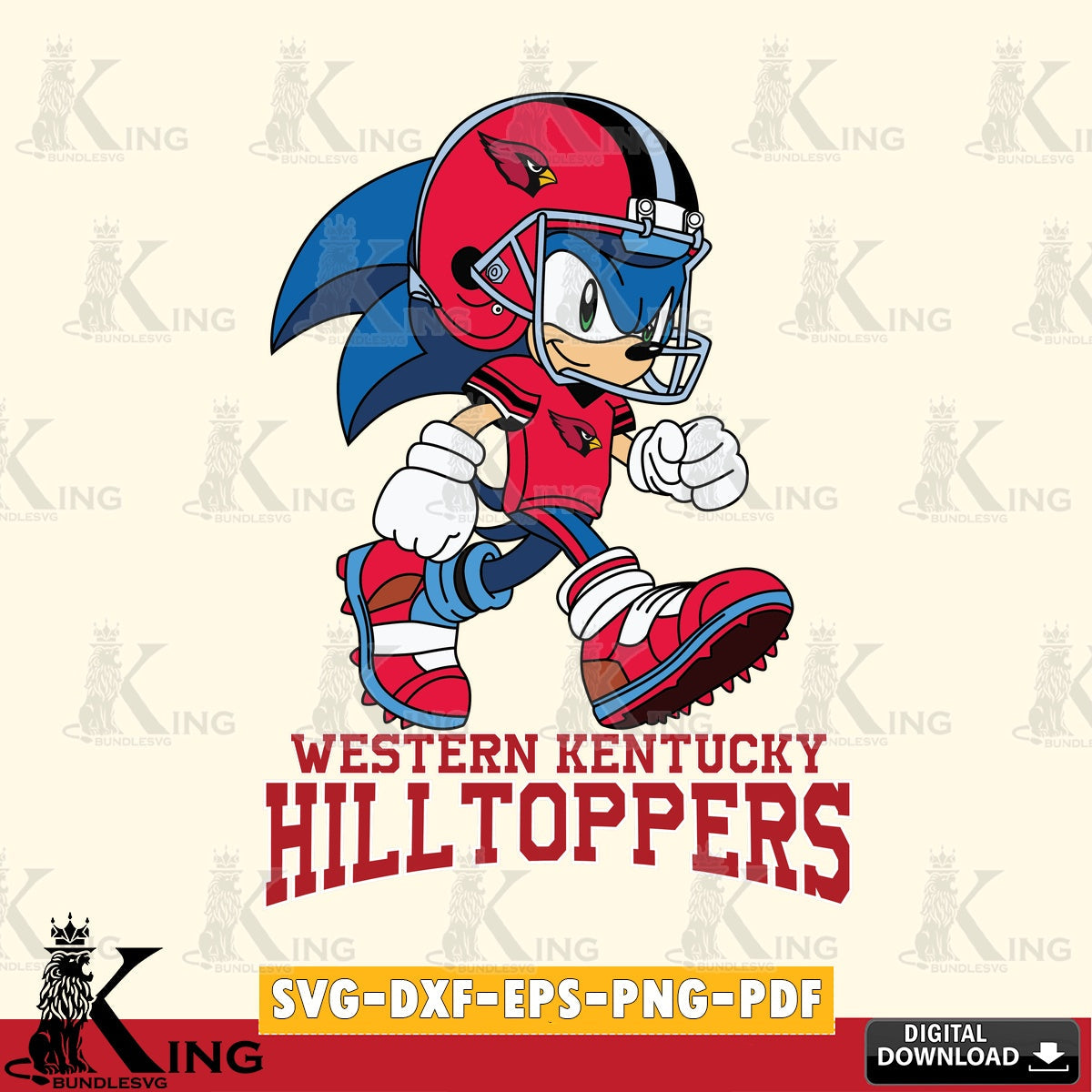 Western Kentucky Hilltoppers Sonic Ready Football SVG file, Vector , Digital Download , PDF File , Instant Download