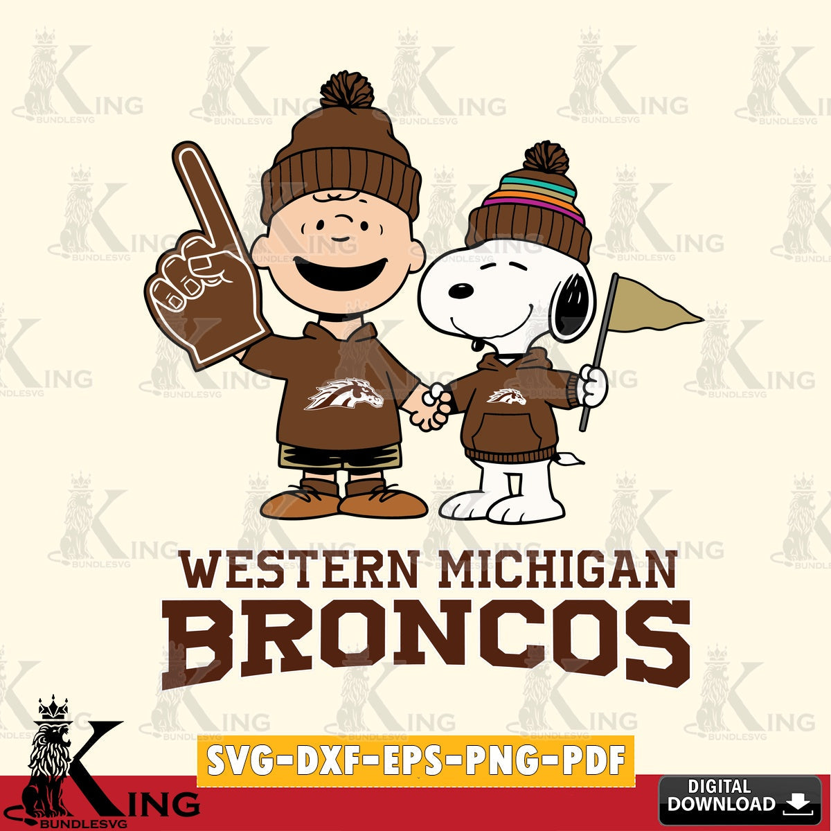 Western Michigan Broncos Peanuts Fan Gear SVG, Cricut, Cut file , Digital Download , Instant Download, Peanuts svg, NCAA svg, Football svg, Sport svg