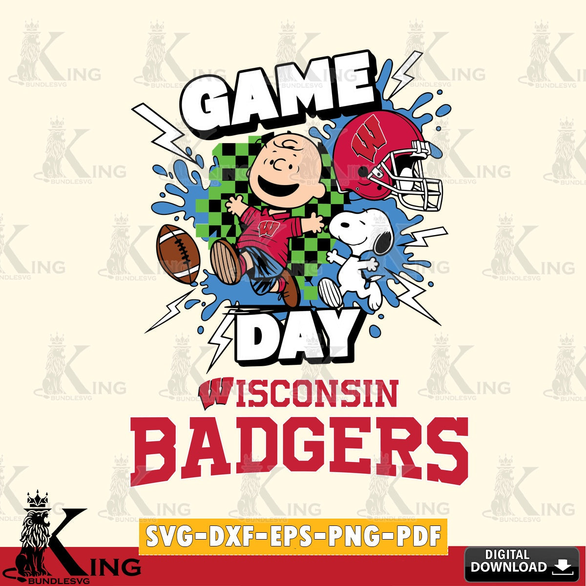 Wisconsin Badgers Game Day Peanuts SVG, Cricut, Cut file , Digital Download , Instant Download, Peanuts svg, NCAA svg, Football svg, Sport svg