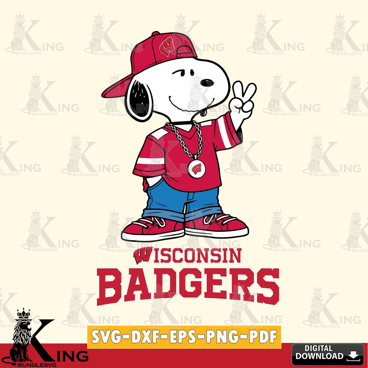 Wisconsin Badgers Snoopy Say hi SVG, Cricut, Cut file , Digital Download , Instant Download, Peanuts svg, NCAA svg, Football svg, Sport svg