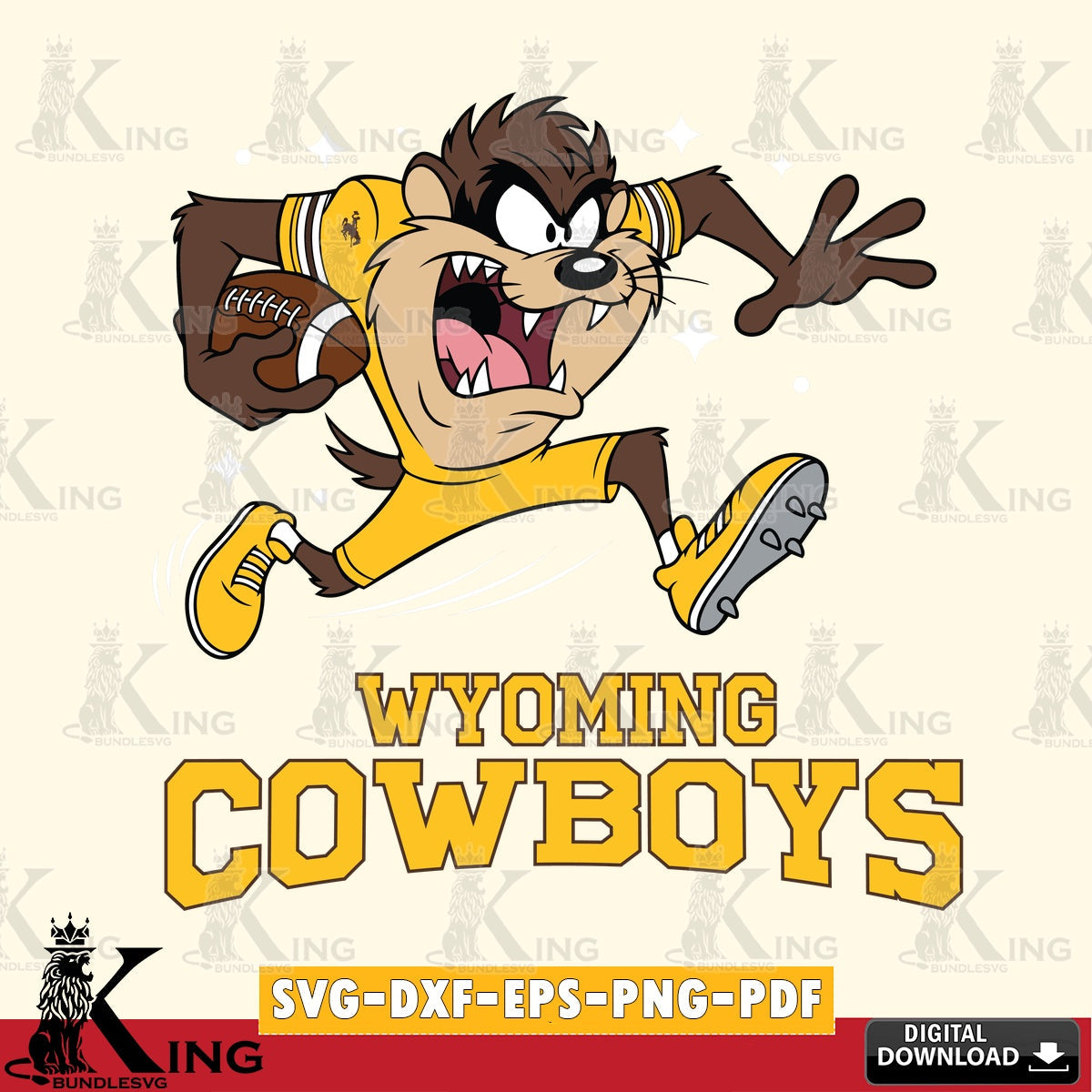 Wyoming Cowboys Angry Taz Football SVG file, Cut file , Digital Download , Instant Download, Taz svg, NCAA svg
