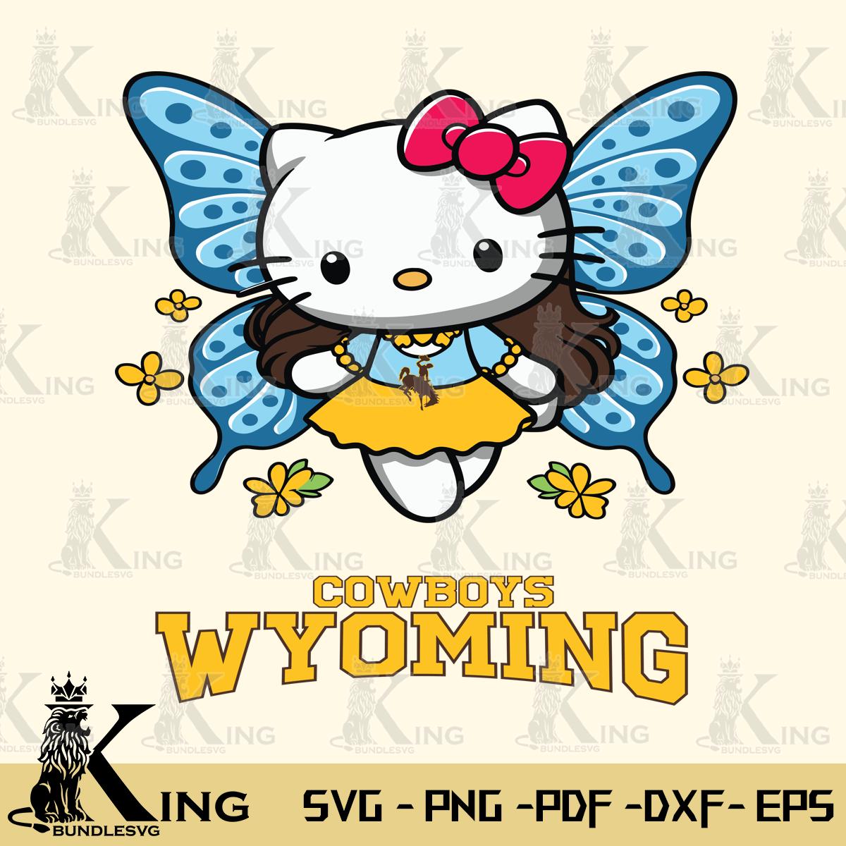 Wyoming Cowboys Butterfly Kitty Charm Svg Eps Dxf Png File, Digital Download
