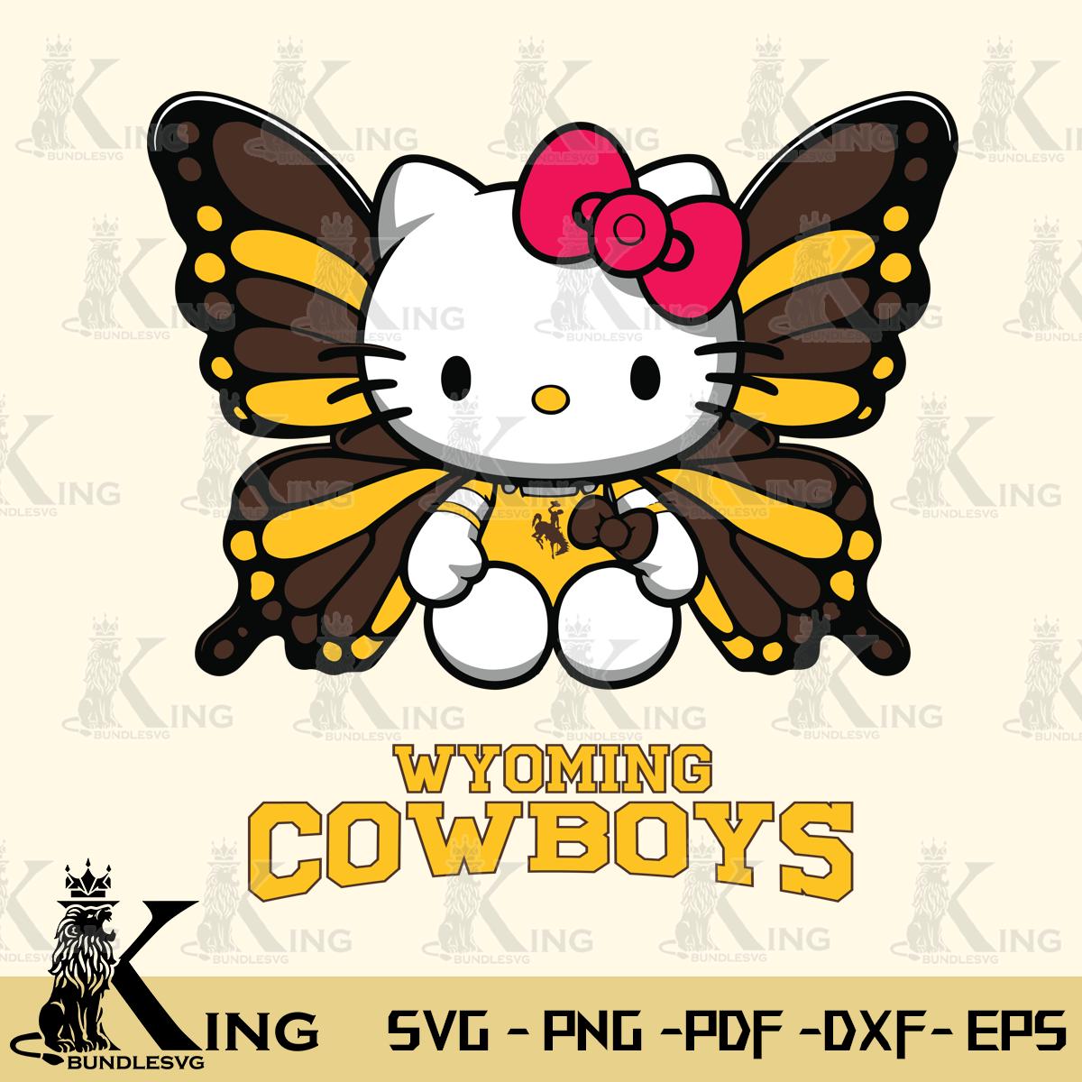 Wyoming Cowboys Butterfly Kitty Delight Svg Eps Dxf Png File, Digital Download