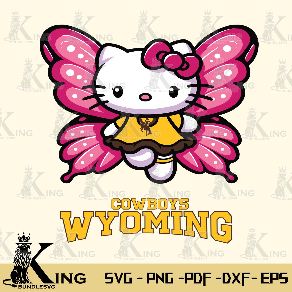 Wyoming Cowboys Hello Kitty Dreamscape Svg Eps Dxf Png File, Digital Download