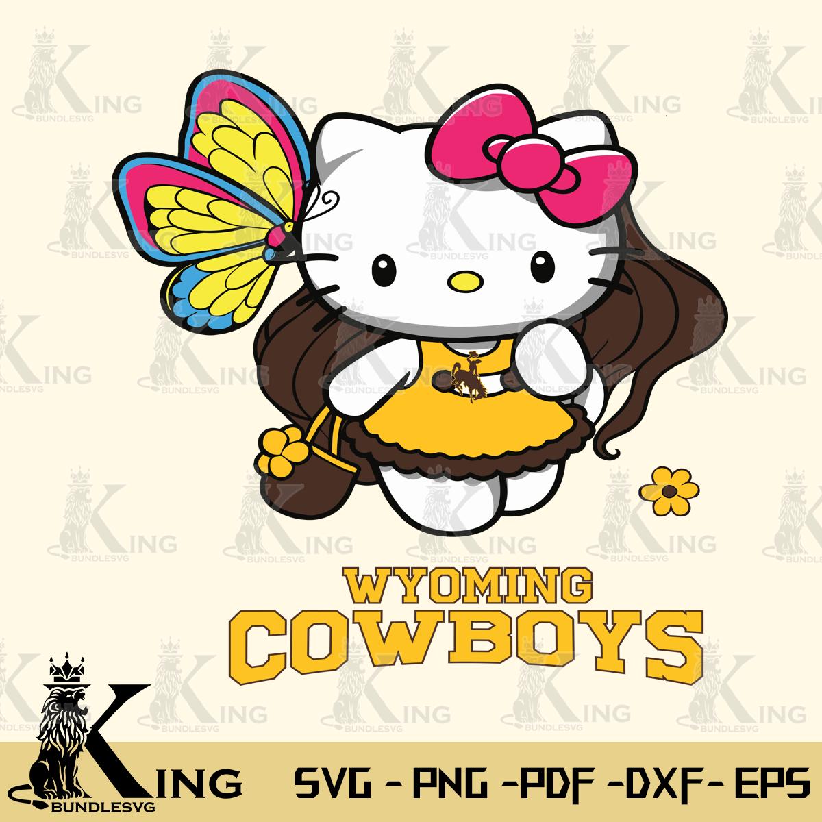Wyoming Cowboys Kitty Cartoon Svg Eps Dxf Png File, Digital Download