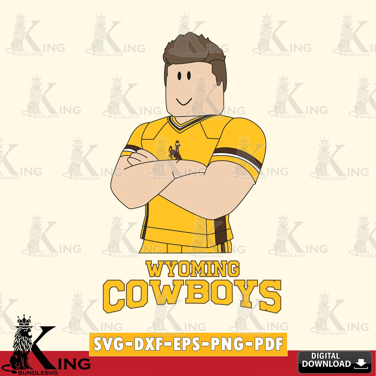 Wyoming Cowboys Roblox Football SVG file , NCAA Cricut, File cut , Digital Download , PDF File