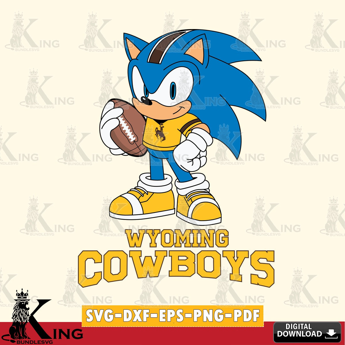 Wyoming Cowboys Sonic Game Day Ready SVG file, Vector , Digital Download , PDF File , Instant Download