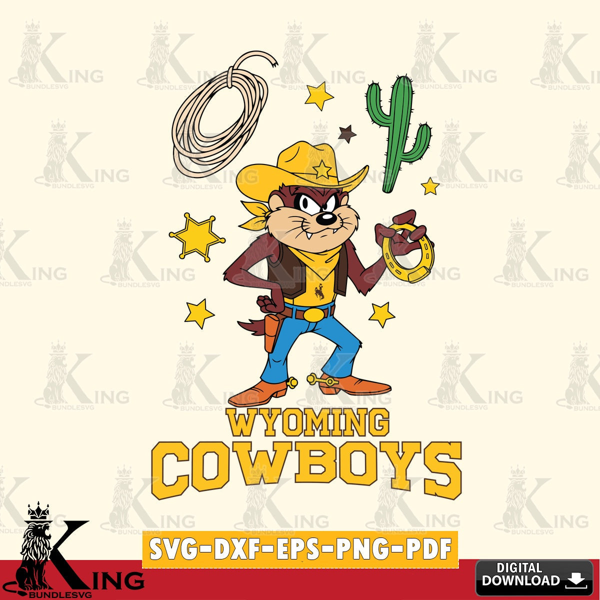 Wyoming Cowboys Taz Cowboy Western SVG file, Cut file , Digital Download , Instant Download, Taz svg, NCAA svg
