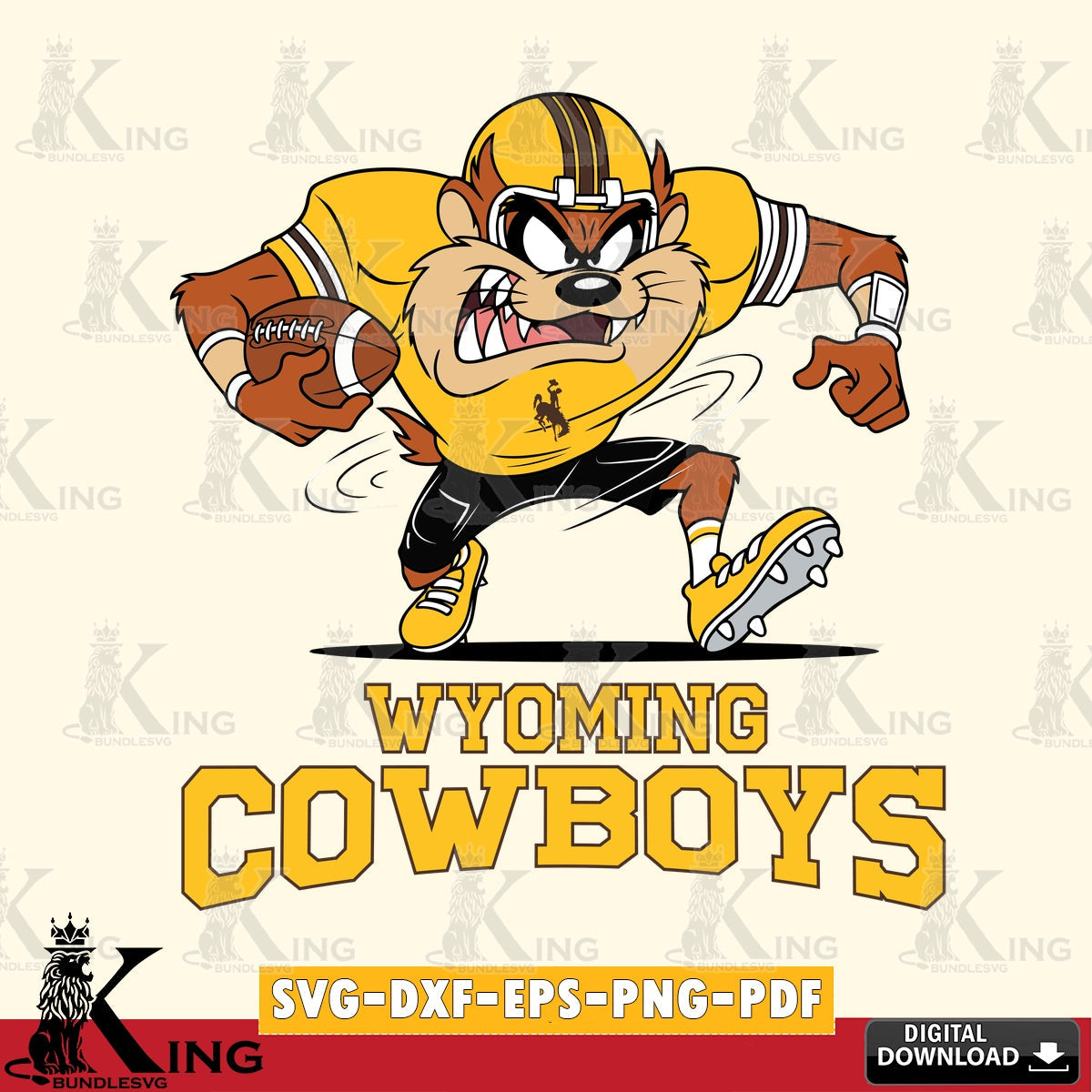 Wyoming Cowboys Taz Football Helmet SVG file, Cut file , Digital Download , Instant Download, Taz svg, NCAA svg