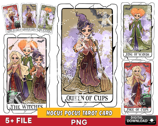 Hocus Pocus tarot card bundle PNG, hocus pocus PNG, Silhouette, Digital Download, Instant Download
