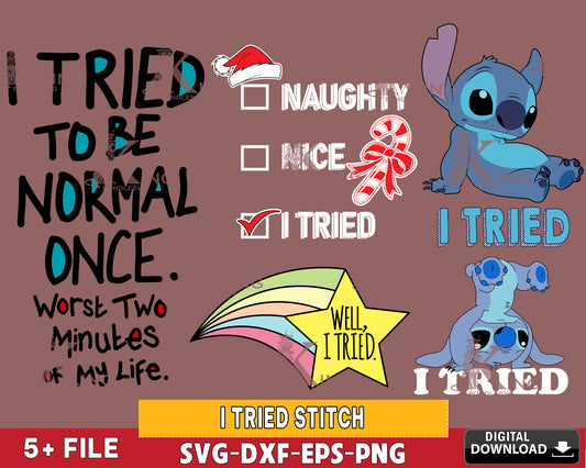 I tried stitch svg, bundle i tried stitch SVG DXF EPS PNG , for Cricut, Silhouette, Digital download ,Instant Download