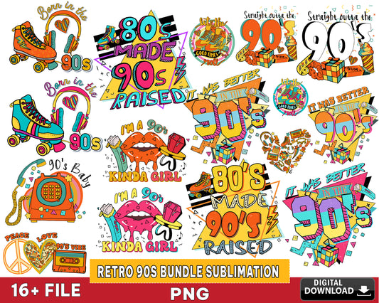 Pretro 90s png , Pretro 90s bundle png, for Cricut, Silhouette, Digital Download