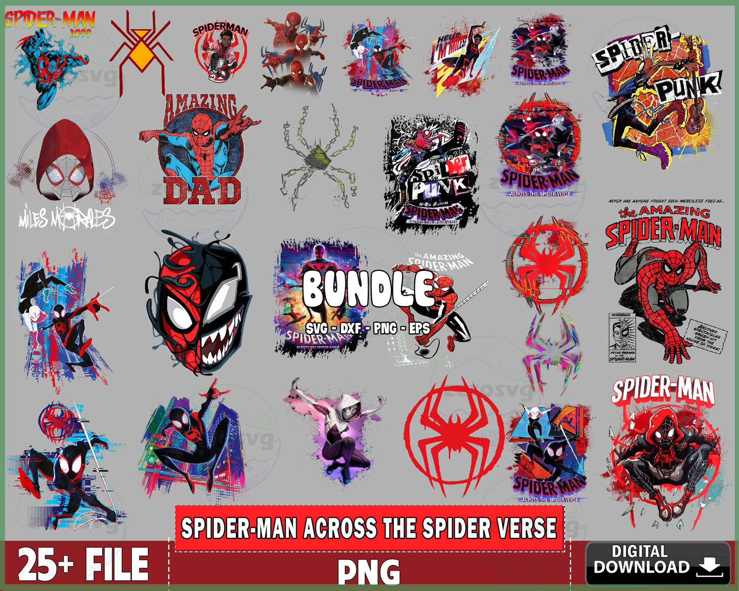 spider-man across the spider verse png, spider-man png, spider-man 2023 PNG Silhouette, Digital download ,Instant Download