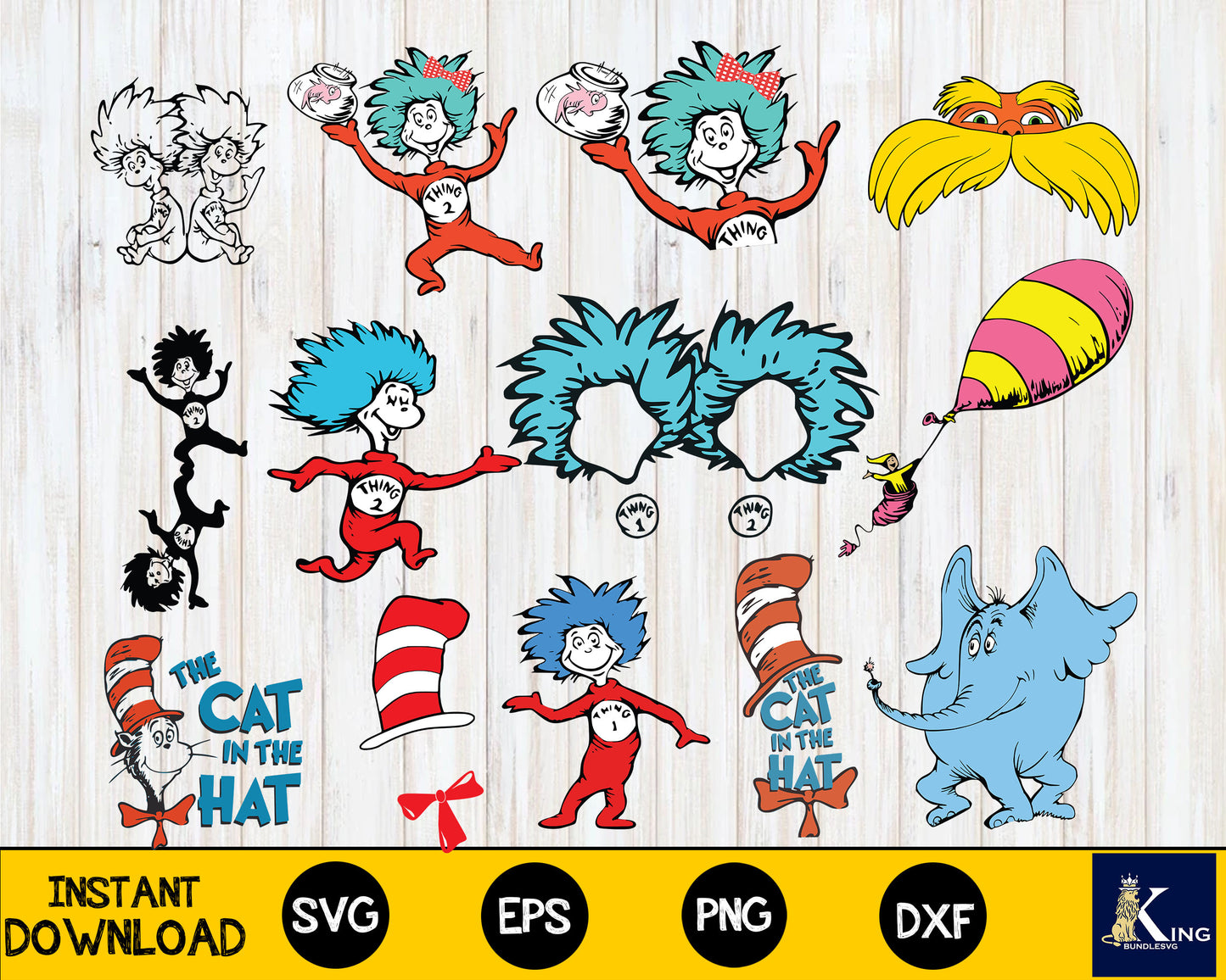 Cat in the hat bundle svg,mega Dr seuss Bundle svg , for Cricut, Silhouette, digital, file cut