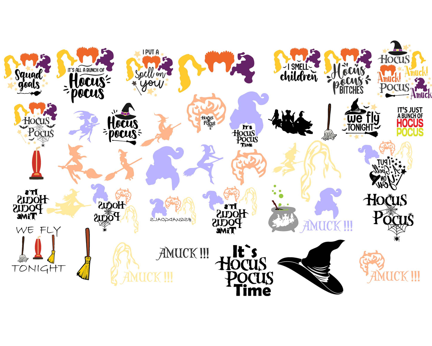 Hocus Pocus bundle svg dxf eps png,bundle Hocus Pocus cricut, for Cricut, Silhouette, digital, file cut
