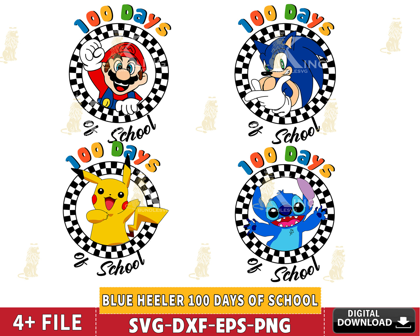 100 Days of School Stitch svg, 100 Day of School Bundle svg , Retro 100th Day Stitch, Back to School, Teacher School Designs SVG EPS PNG DXF , for Cricut, Silhouette, digital download, file cut