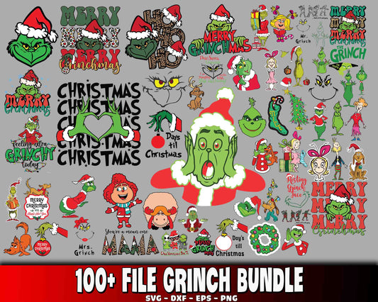 100+ file Grinch bundle SVG , Grinch  bundle SVG DXF EPS PNG , for Cricut, Silhouette, digital, file cut