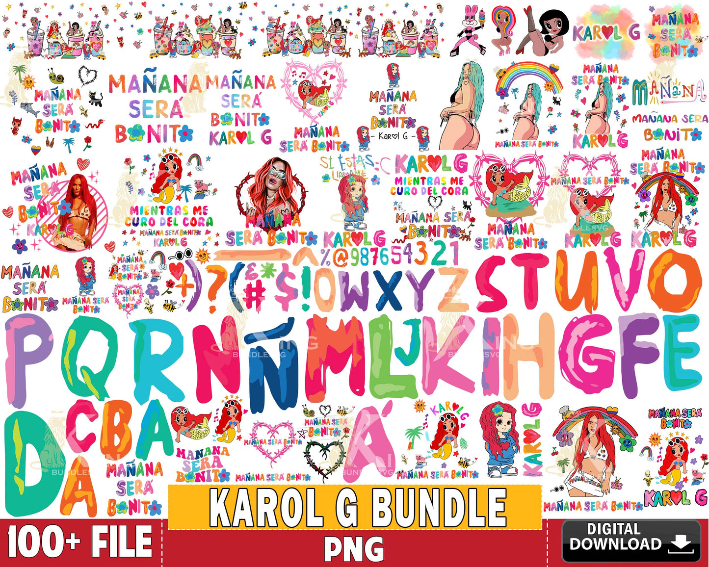 100+ file Karol G Mañana Sera Bonito PNG,Karol G Png bundle  , for Cricut, Silhouette, digital download, file cut