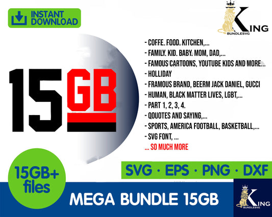 15GB MEGA BUNDLE svg eps png dxf,for Cricut, Silhouette, digital, file cut