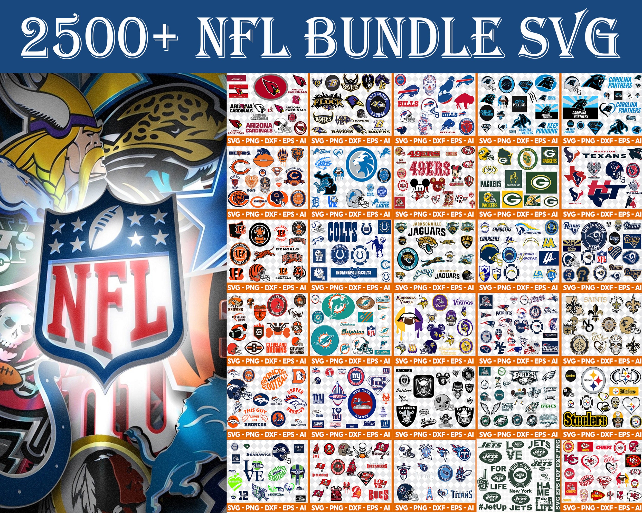 Bundle mickey NFL,Bundle NFL, Mickey NFL svg eps dxf png file ,32 team –  kingbundlesvg