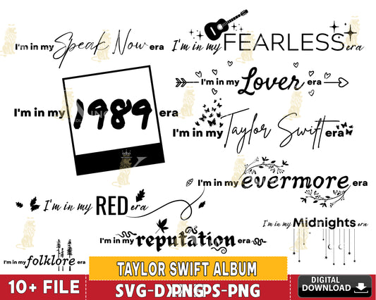 10+ file Taylor Swift Album bundle SVG DXF EPS PNG, Taylor Swift Inspired Svg, Swiftie Svg, Swift Midnight svg, cricut, for Cricut, Silhouette, digital, file cut