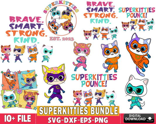 10+ file superkitties bundle svg ,Hero Kitties Super Cats Brave, superkitties SVG DXF EPS PNG , for Cricut, Silhouette, Digital download ,Instant Download