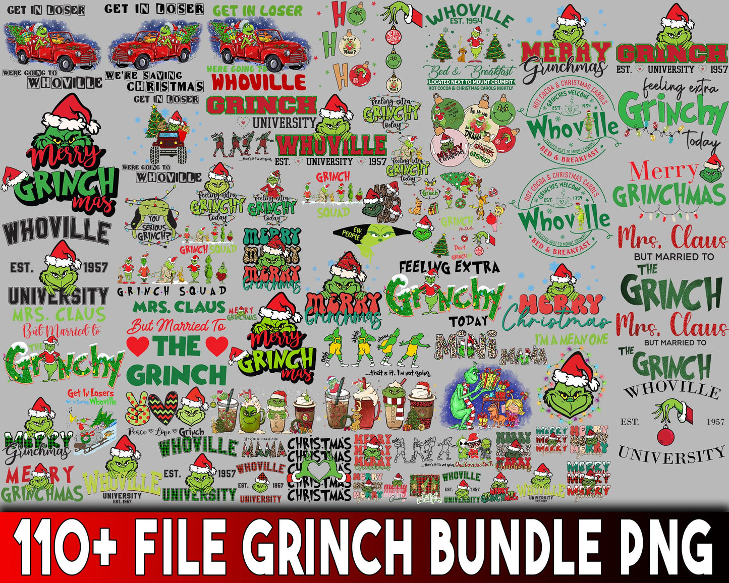 110+ file Grinch bundle PNG , Mega bundle Grinch Christmas PNG , for Cricut, Silhouette, digital, file cut