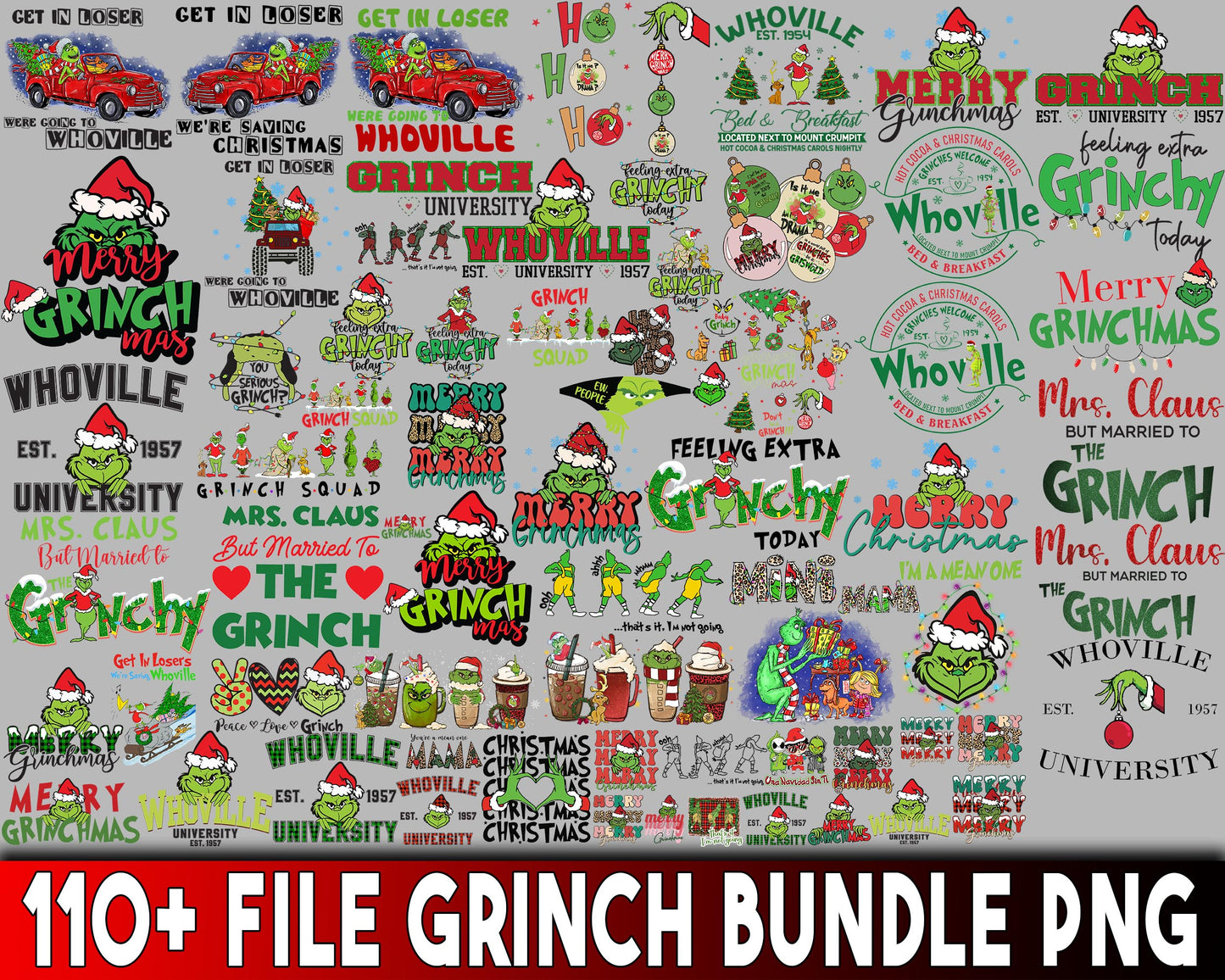 110+ file Grinch bundle PNG , Mega bundle Grinch Christmas PNG , for Cricut, Silhouette, digital, file cut