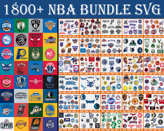 NBA Bundle svg,1800+ files NBA svg eps png, for Cricut, Silhouette, digital, file cut
