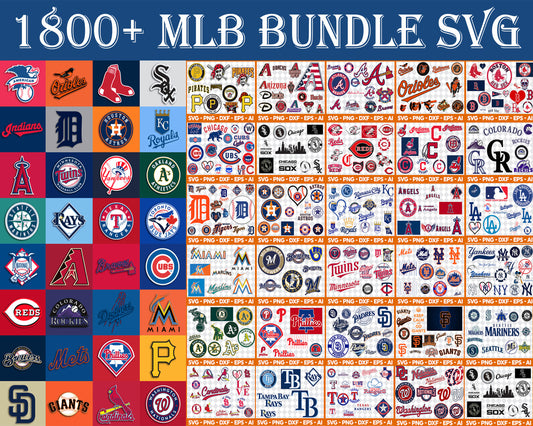 MLB Bundle svg,1800+ files MLB svg eps png, for Cricut, Silhouette, digital, file cut