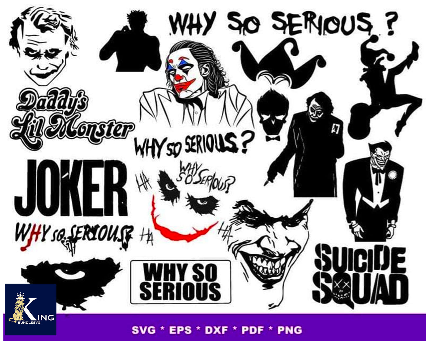 Joker Bundle svg,1000+ files Joker svg eps png, for Cricut, Silhouette, digital, file cut