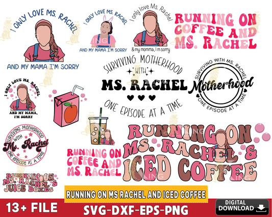 13+ file Running On Ms Rachel And Iced Coffee bundle SVG DXF EPS PNG , cricut, for Cricut, Silhouette, digital, file cut