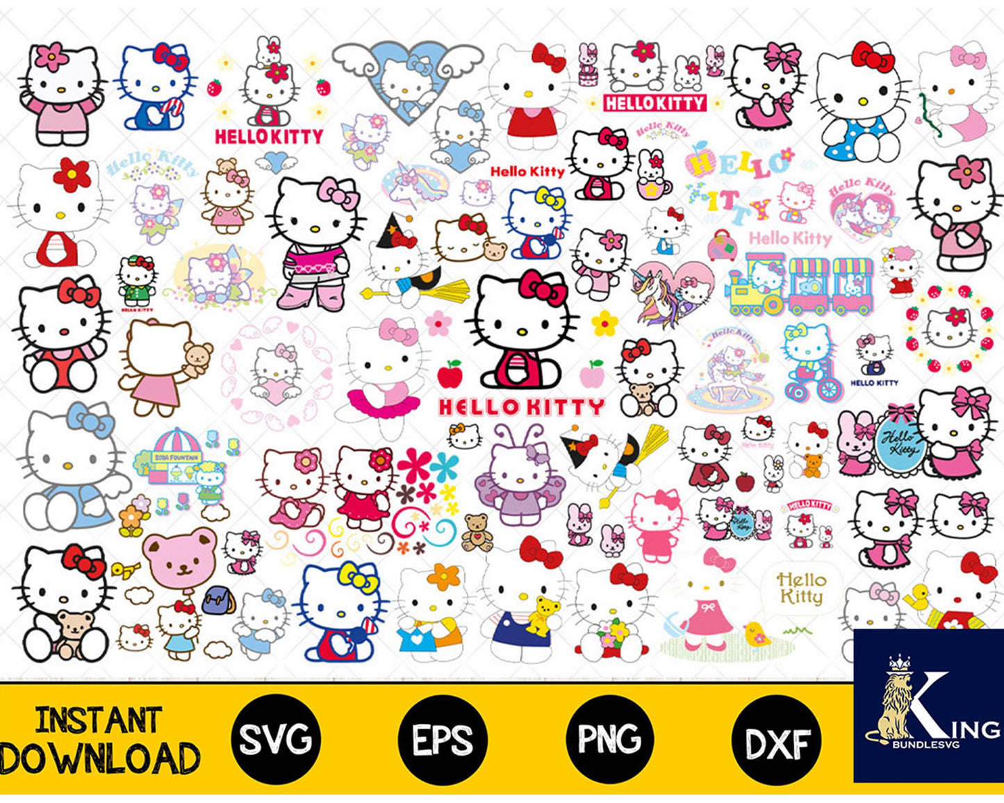 1200+ file Hello Kitty SVG, Mega Bundle Hello Kitty svg eps png, for Cricut, Silhouette, digital, file cut