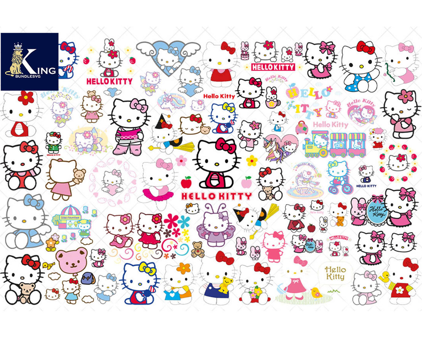 1000+ file Hello Kitty SVG Mega Bundle svg eps png, for Cricut, Silhouette, digital, file cut