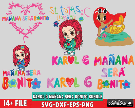 14+ file Karol G Mañana Sera Bonito bundle SVG EPS PNG DXF , for Cricut, Silhouette, digital download, file cut