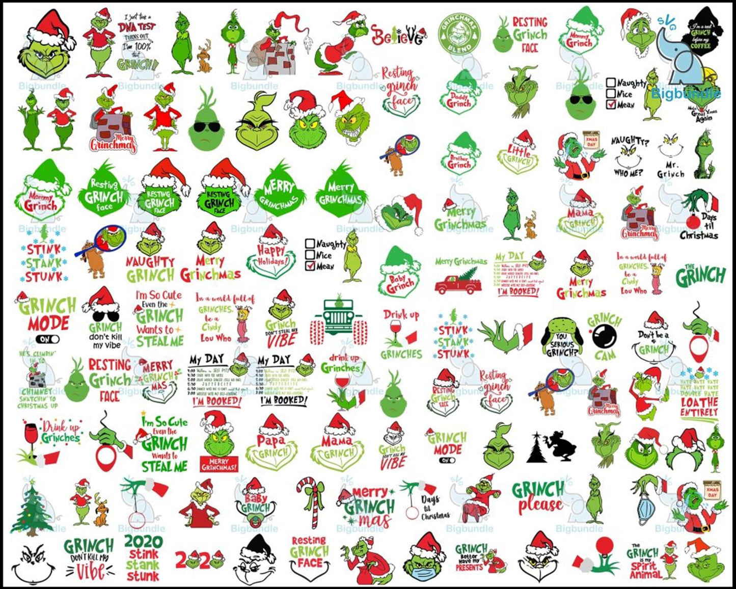 1500+ Grinch Bundle SVG, Grinch SVG, Grinch Cutting Image, Christmas Grinch svg , for Cricut, Silhouette, digital, file cut