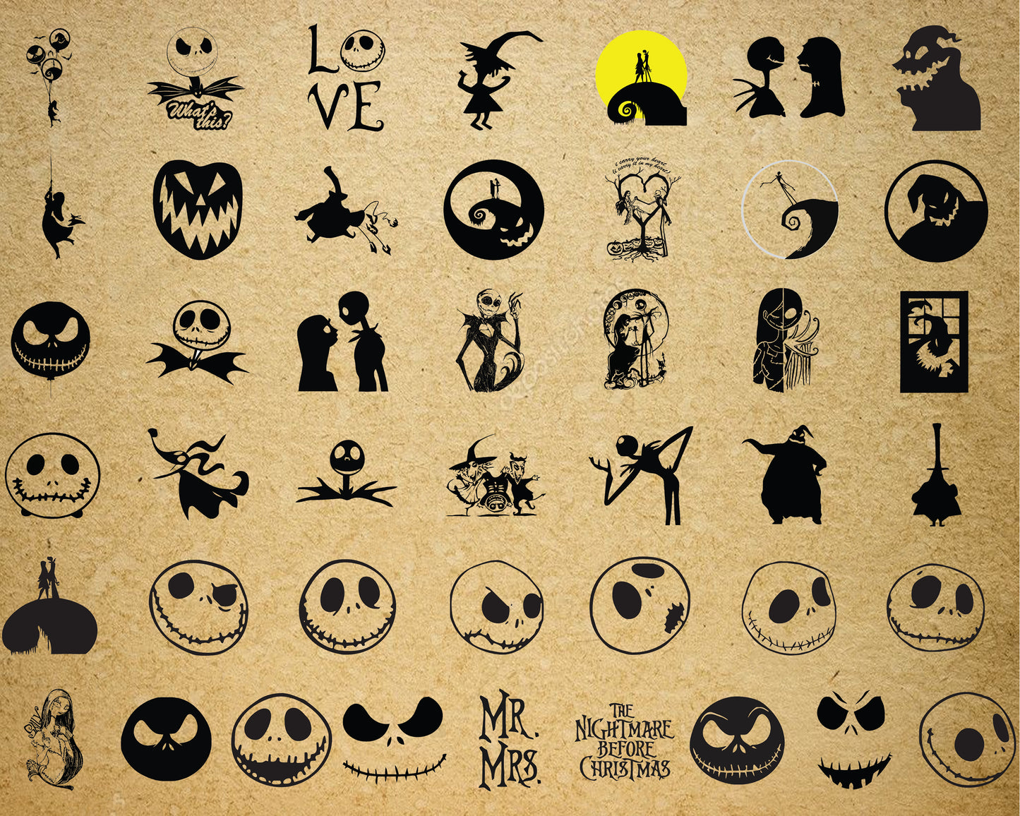 1500+file Nightmare Before Christmas svg dxf eps png, bundle halloween cricut, for Cricut, Silhouette, digital, file cut