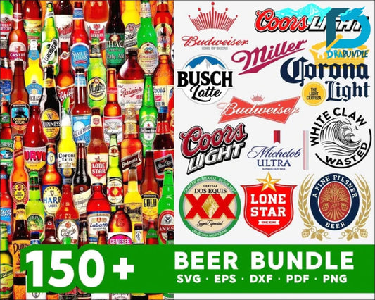 150+ Beer SVG Bundle dxf eps png, for Cricut, Silhouette, digital, file cut