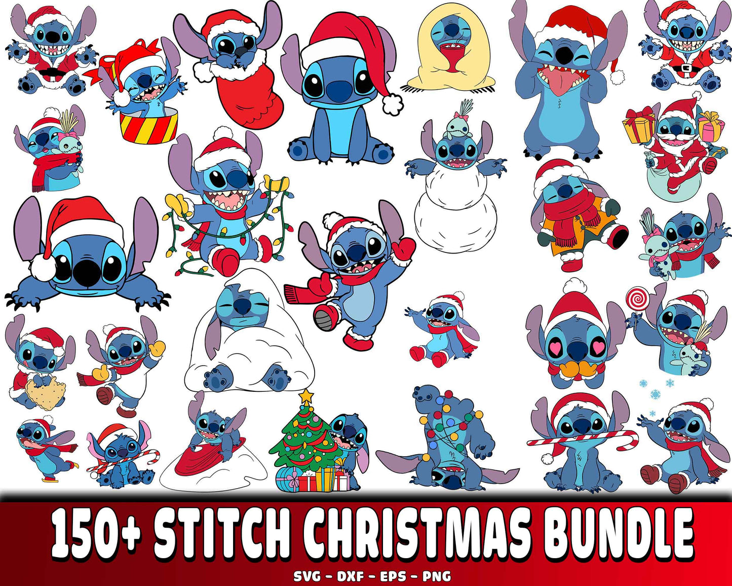 Stitch christmas bundle SVG , 150+ file Stitch christmas bundle svg eps png, for Cricut, Silhouette, digital, file cut
