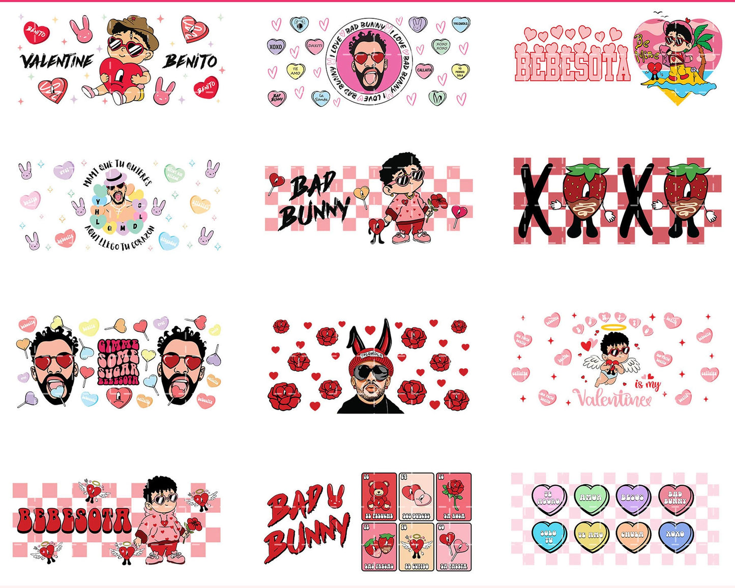 Bad Bunny Valentine SVG bundle , 150+ file Bad Bunny Valentine SVG bundle , Valentine day SVG bundle , Silhouette, Digital download , Instant Download