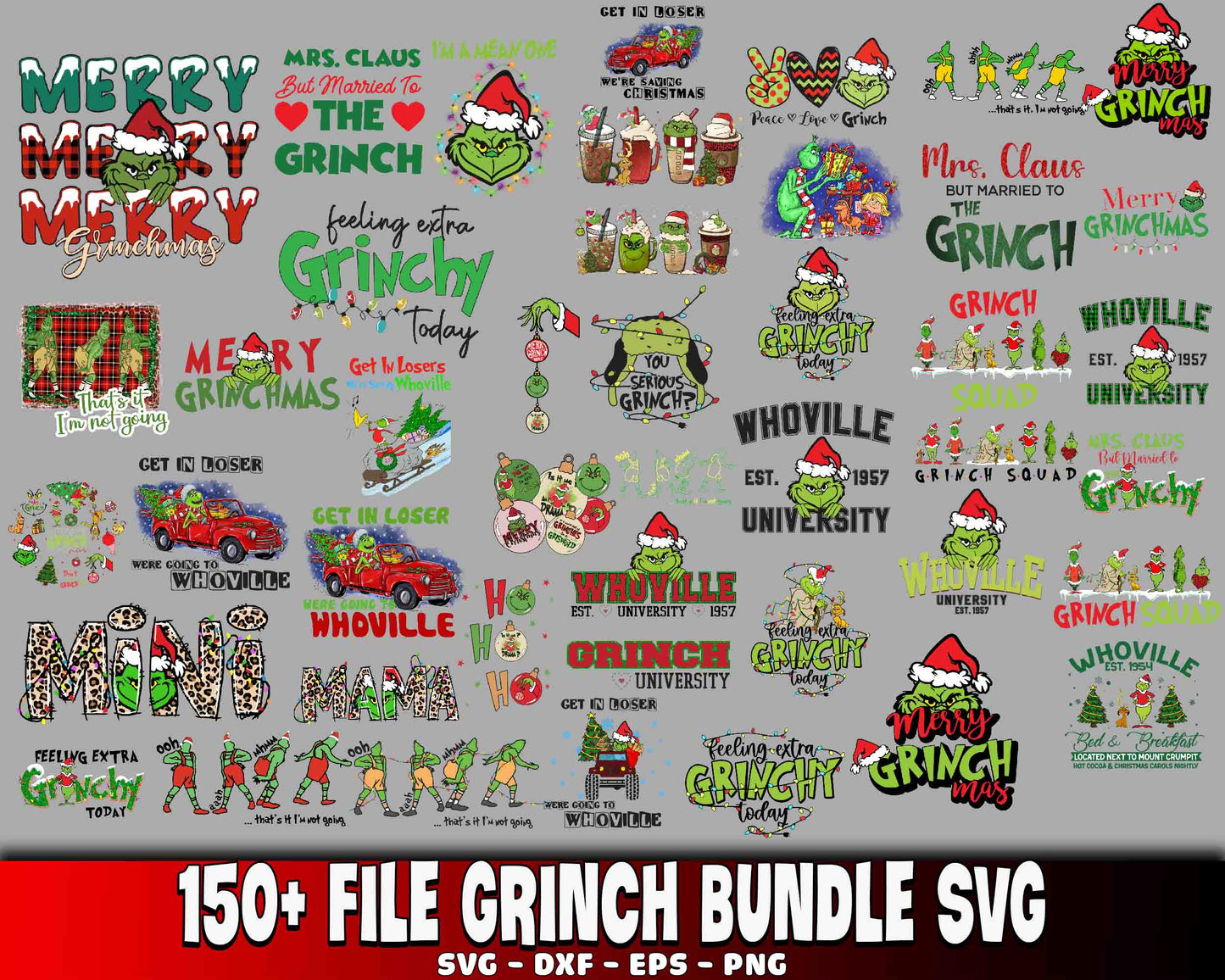 150+ file Grinch bundle SVG , Grinch bundle SVG DXF EPS PNG , for Cricut, Silhouette, digital, file cut