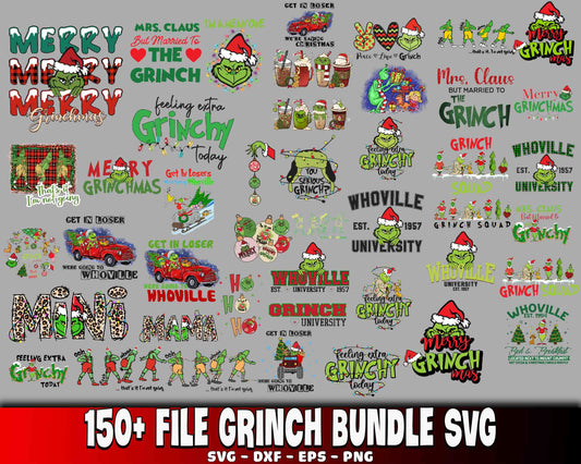 150+ file Grinch bundle SVG , Grinch  bundle SVG DXF EPS PNG , for Cricut, Silhouette, digital, file cut