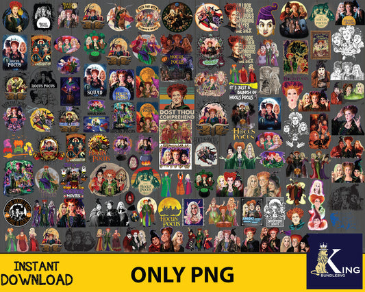 150+ file Hocus pocus PNG , bundle Halloween PNG , Silhouette, digital , Instant Download