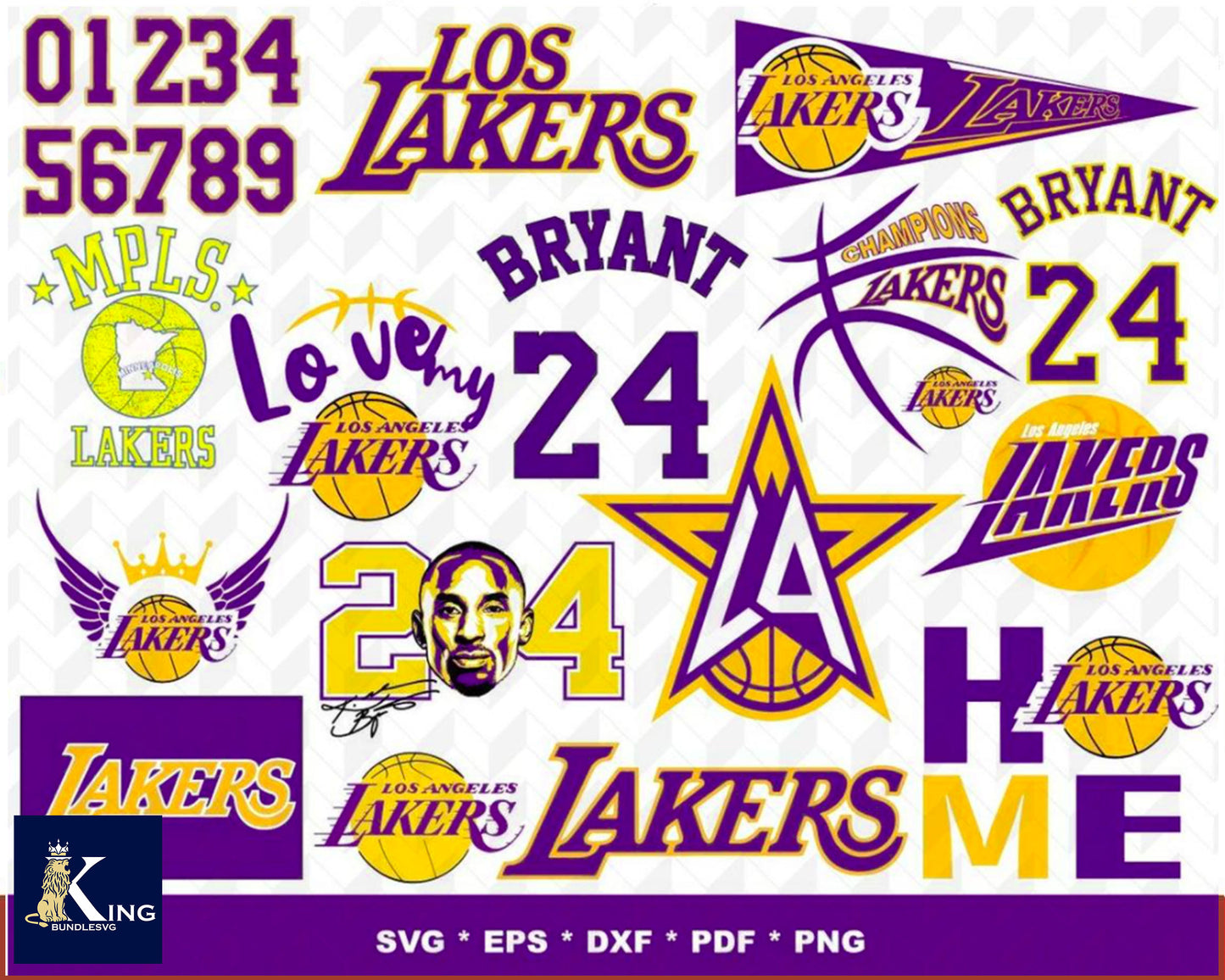 Los Angeles Lakers Bundle svg,250+ files Los Angeles Lakers svg eps png, for Cricut, Silhouette, digital, file cut